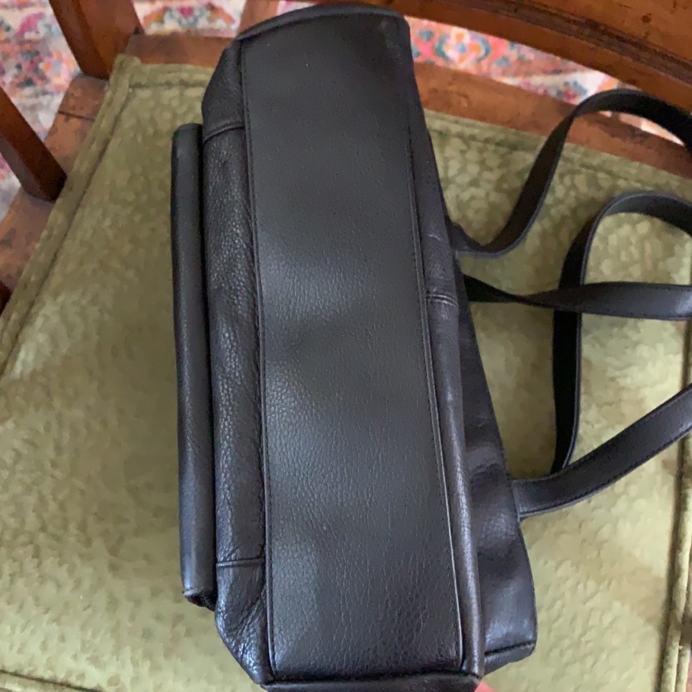- Vintage 70s Stone Mountain black pebbled leather satchel - Picture 3 of 5